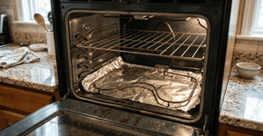 Por que o papel alumínio nunca deve ser colocado em um forno elétrico