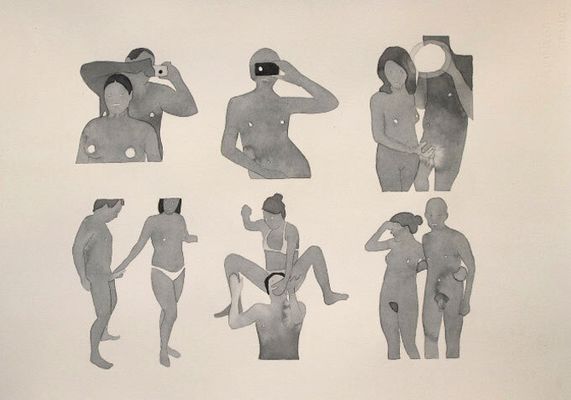 As ilustrações são inspiradas em imagens de sites pornôs (Divulgação/Dan Gluibizzi)