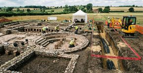 Uma obra para levar energia de um parque eólico atravessou um campo onde ninguém esperava encontrar nada e revelou uma villa romana com banheiro particular