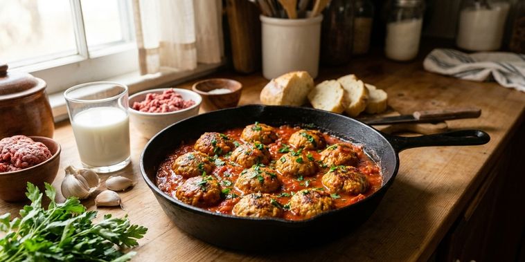 Featured main: Os chefs bascos concordam: “As melhores almôndegas não são feitas com cebola; use 750 g de carne moída, 100 ml de leite e 1 dente de alho.”