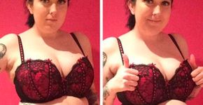 Jovem mostra fotos com e sem cinta modeladora e inspira confiança