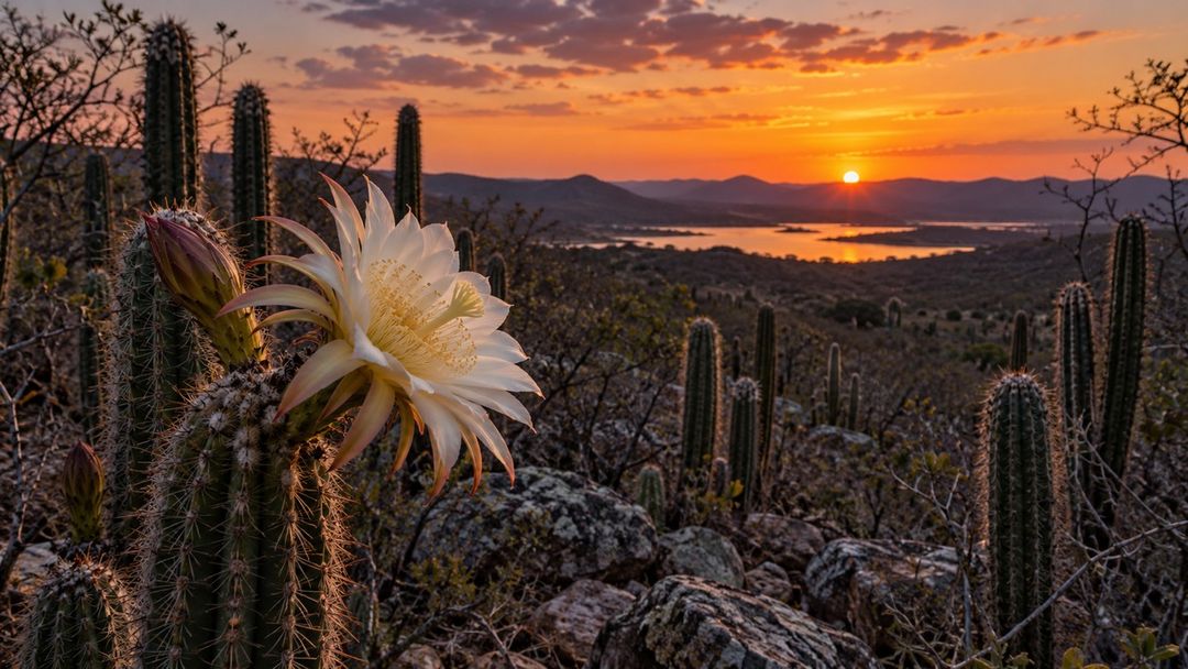 Morcegos visitam as flores noturnas em busca de néctar.
