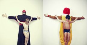 Artista “crucifica” crianças para defender o direito à infância