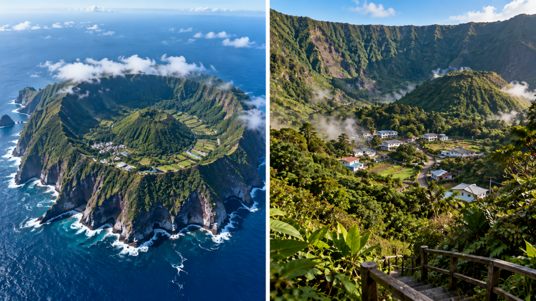 Aogashima chama atenção pela caldeira dupla e pelo isolamento no Pacífico. Entenda como os moradores vivem, trabalham e chegam à ilha vulcânica.