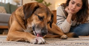 Cachorro que lambe as patas sem parar pode estar com alergia, dor ou parasitas e não apenas se limpando