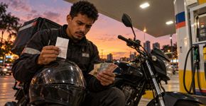 Homem compra uma moto para trabalhar, passa a aceitar corridas cada vez mais longas e percebe que ganhava mais por dia justamente nos meses em que sobrava menos dinheiro no fim do mês