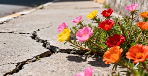 Essas flores coloridas brotam sozinhas nas frestas da calçada e sobrevivem semanas inteiras sem uma gota de água