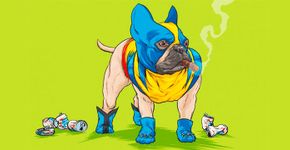 Heróis e vilões da Marvel como cachorros