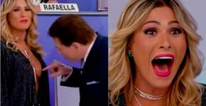Silvio Santos ‘espia’ decote de Lívia Andrade e causa polêmica