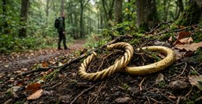 Dois braceletes de ouro estavam aparecendo para fora da terra numa estrada de floresta e acabaram levando a seis joias vikings de ouro maciço