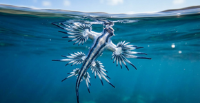 O fenômeno bizarro do “anjo azul” que flutua nos oceanos e utiliza recursos naturais para se proteger
