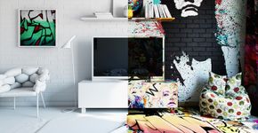 Quarto grafitado pela metade desperta curiosidade do espectador