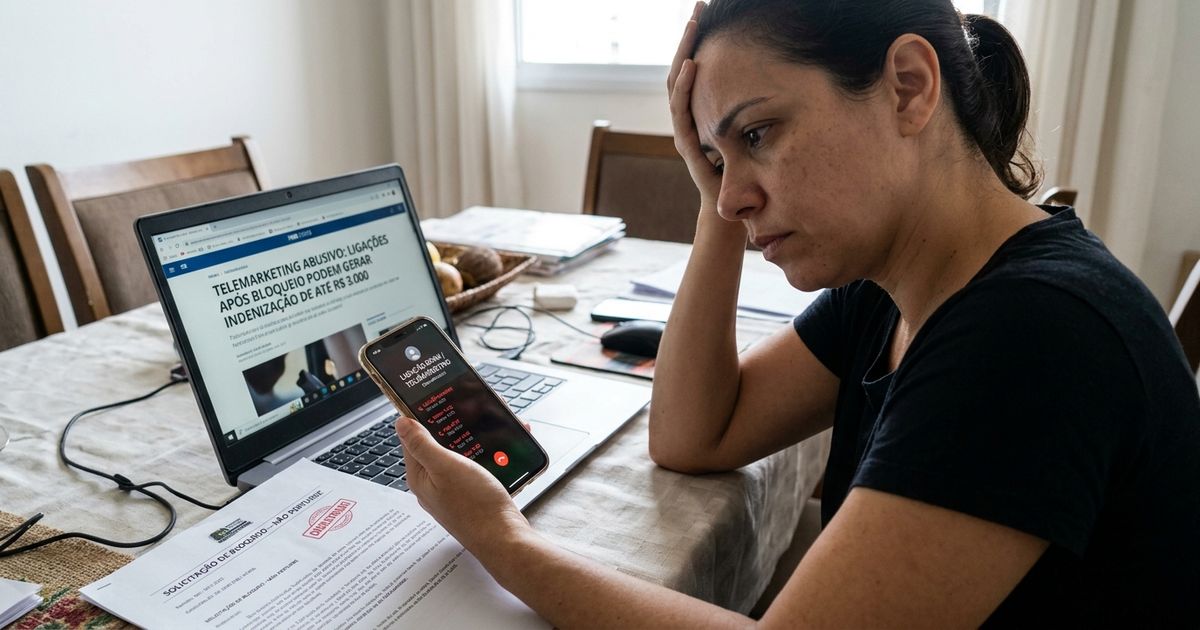 Empresa insiste em ligações de telemarketing mesmo depois de o consumidor pedir o bloqueio, com chamadas repetidas em diferentes dias e horários; a importunação que ultrapassa a oferta comercial pode terminar em R$ 3 mil de indenização