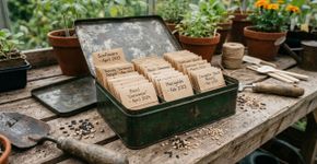 Uma lata de biscoito pode virar uma caixa de sementes para o jardim