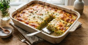 Não sabe o que fazer com as abobrinhas? Este gratinado simples leva ovos e queijo e fica pronto em 30 minutos no forno