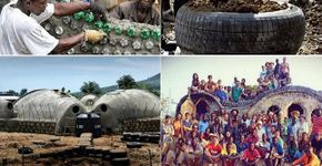 Centro comunitário sustentável é construído com materiais que iriam para o lixo