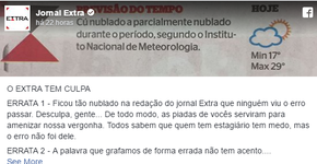 Errata espirituosa de jornal causa comoção nas redes sociais