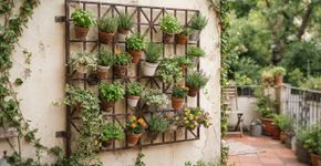 Faça um painel de plantas usando uma grade antiga que seria descartada