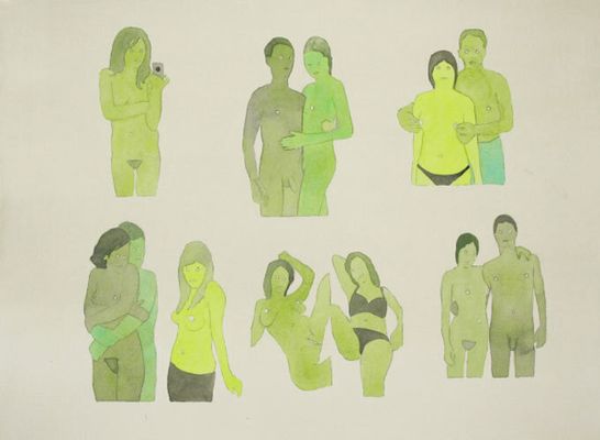 As ilustrações são inspiradas em imagens de sites pornôs (Divulgação/Dan Gluibizzi)