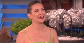 Kate Hudson raspa a cabeça e rebate pergunta de apresentadora