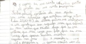 Após assédio sexual, menina de 10 anos pede ajuda em carta à polícia