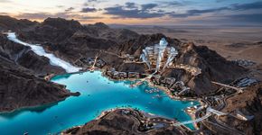 A Arábia Saudita está construindo um lago artificial de 1,7 milha de comprimento no meio do deserto, com três barragens gigantes