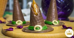 Chapéu de bruxa de chocolate com doce de leite