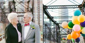 Casal de idosos faz fotos criativas para comemorar aniversário de casamento