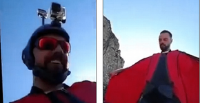 Momentos antes de morrer em wingsuit homem faz vídeo ao vivo