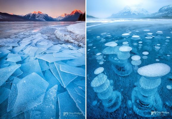Montana (EUA)  e Abraham Lake (Canadá) - Imagem: Phillips Chip
