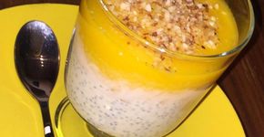 Receita de pudim de chia com mousse de manga