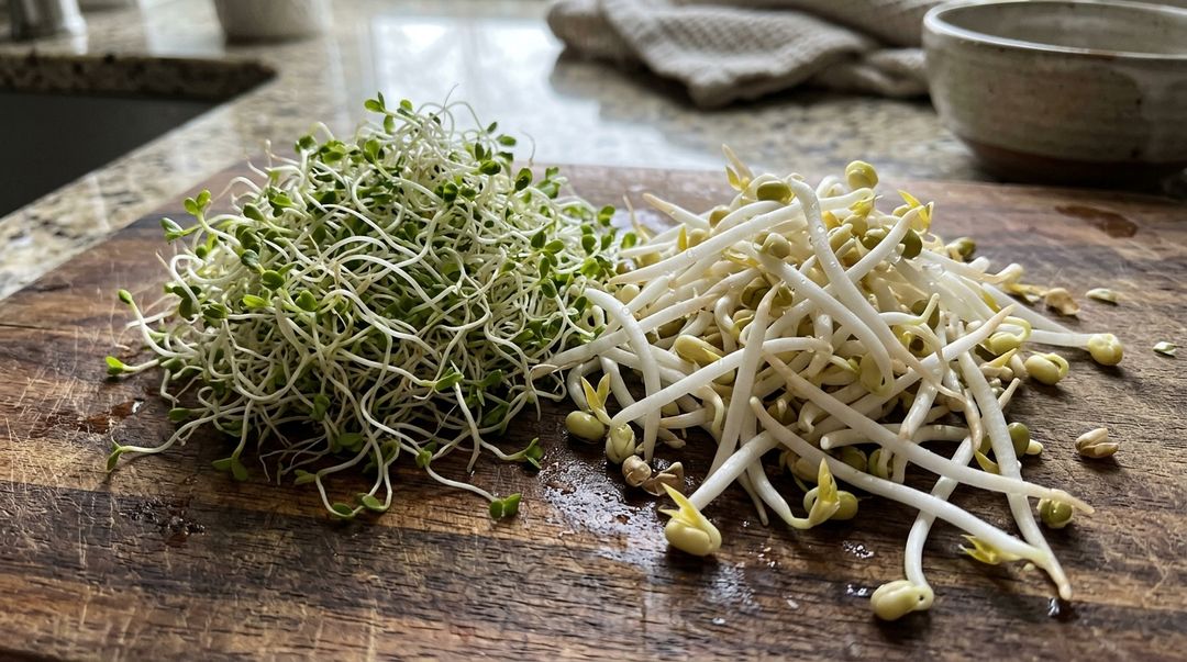 Brotos crus de alfafa e feijão mungo podem transmitir patógenos como Salmonella e Escherichia coli.