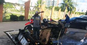 Ação cobre perda de vendedor de coco cujo carrinho foi queimado