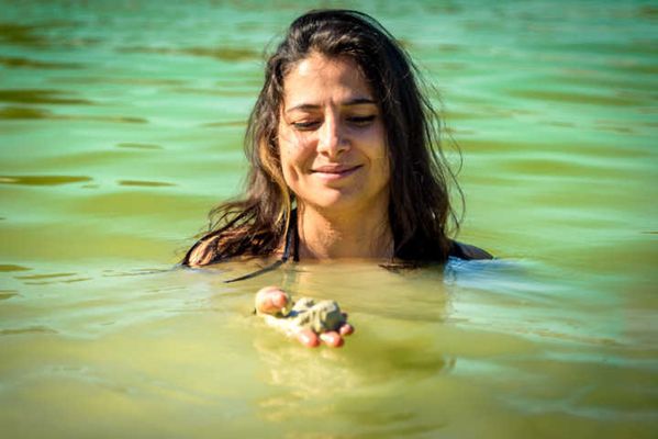 Michely Cantagallo  nas águas termais de Viterbo