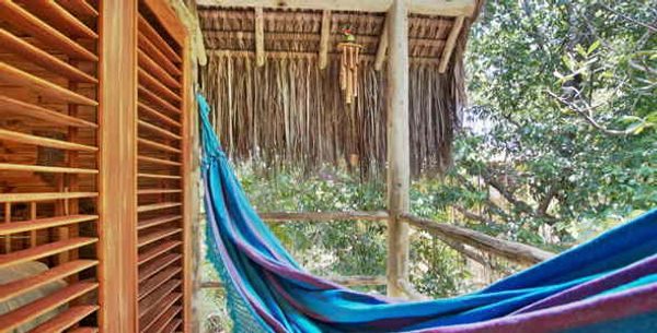 As casas são bem confortáveis e permitem que os hóspedes tenham um contato direto com a natureza.