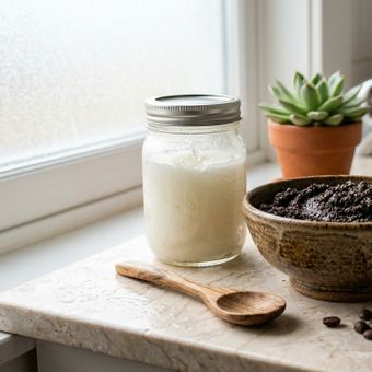 Featured mobile: O segredo simples com borra de café e óleo de coco que deixa a pele das pernas mais macia sem o impacto de microplásticos presentes em alguns cosméticos
