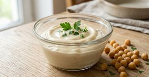 Em vez de usar ovos na maionese vegana, cozinheiros aproveitam a aquafaba do grão-de-bico, que ajuda a formar uma emulsão cremosa sem ingredientes de origem animal