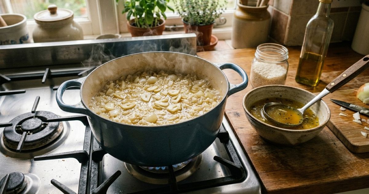 Os chefs concordam: “O arroz branco não é feito com água, mas sim com 2 dentes de alho, meia cebola e um bom caldo caseiro.”