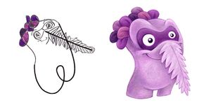 Ilustrador cria versões de monstros desenhados por crianças