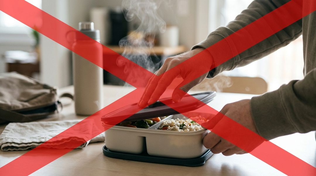 Esfriar os alimentos completamente antes de fechar a marmita garante uma refeição segura.