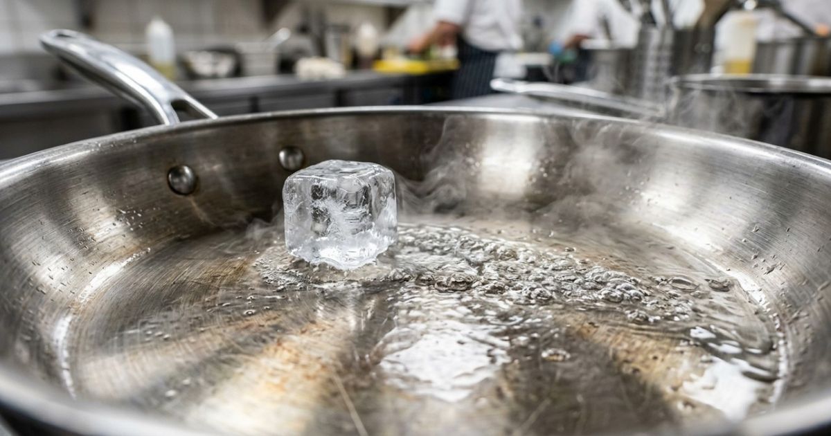 Deslizar um cubo de gelo na frigideira quente: entenda por que isso é indicado antes de grelhar vegetais em casa