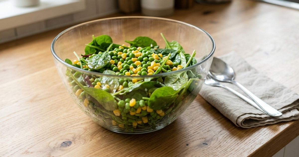 Jogar ervilhas, milho ou outros vegetais congelados diretamente em uma salada parece apenas uma forma rápida de descongelá-los, mas no Reino Unido a orientação é conferir a embalagem e cozinhar os produtos quando isso for indicado antes do consumo