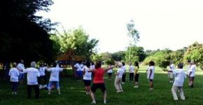Aulas de Lian Gong no Parque da Aclimação
