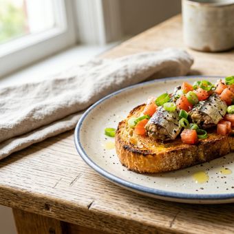 Featured mobile: Os cozinheiros concordam: “A sardinha enlatada fica melhor com pão torrado, tomate picado e cebolinha”