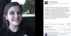 Ela tirou um selfie na viagem em família e viu um detalhe macabro