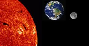 No palco os astros: Sol, Terra e Lua!