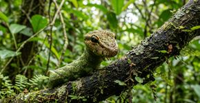 Essa lagarta brasileira infla parte do corpo e transforma a própria traseira numa falsa cabeça de serpente quando percebe um predador