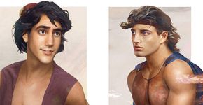 Personagens masculinos da Disney retratados com traços realistas