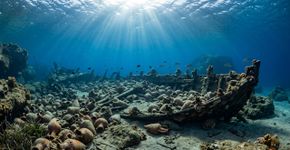 Um tesouro arqueológico submerso foi encontrado na costa grega com centenas de ânforas ainda espalhadas pelo fundo do mar