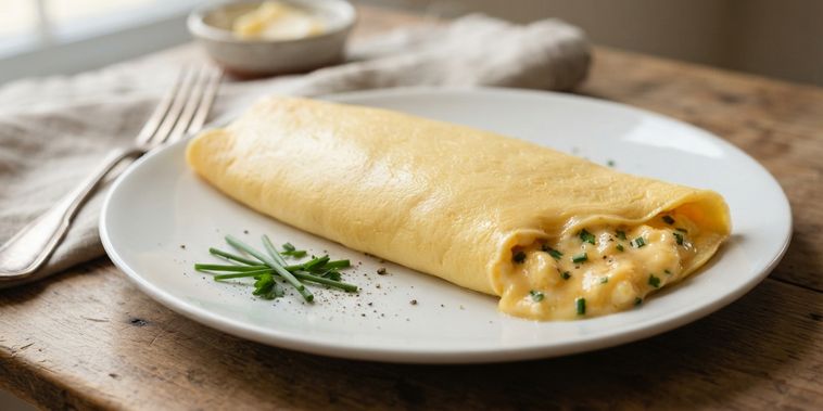 Featured main: Os chefs franceses afirmam: a omelete mais macia não é feita com fogo alto, mas sim com mexidos constantes em fogo baixo